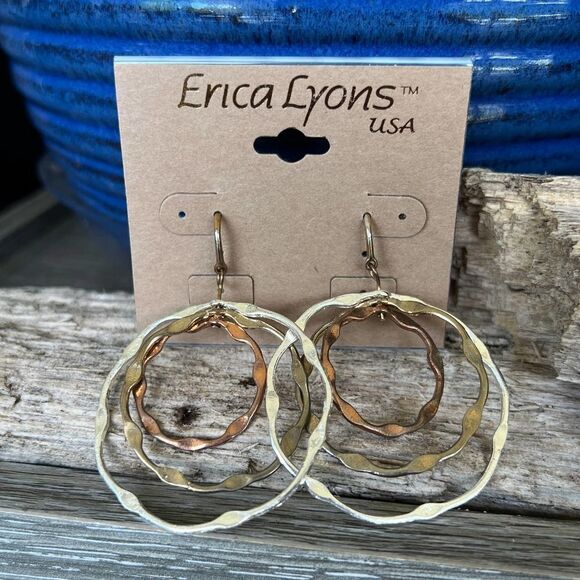 Silver Gold Copper Dangle Circles Erica Lyons - Picture 4 of 9